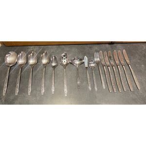 Vintage Pageant Harvest Flatware 16 Lot Pieces Serving Stainless Steel Japan